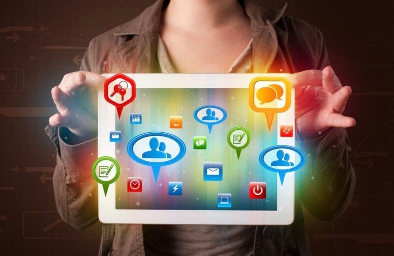 social media agency in Singapore, girl holding tablet