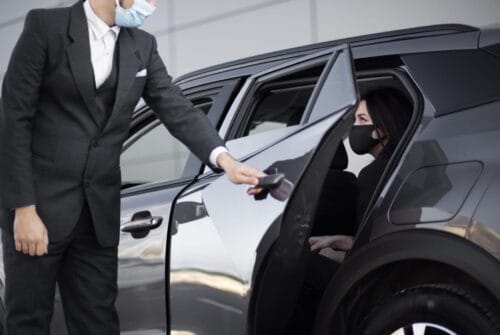 young-male-being-uber-driver-female-client Uber Driver with Client