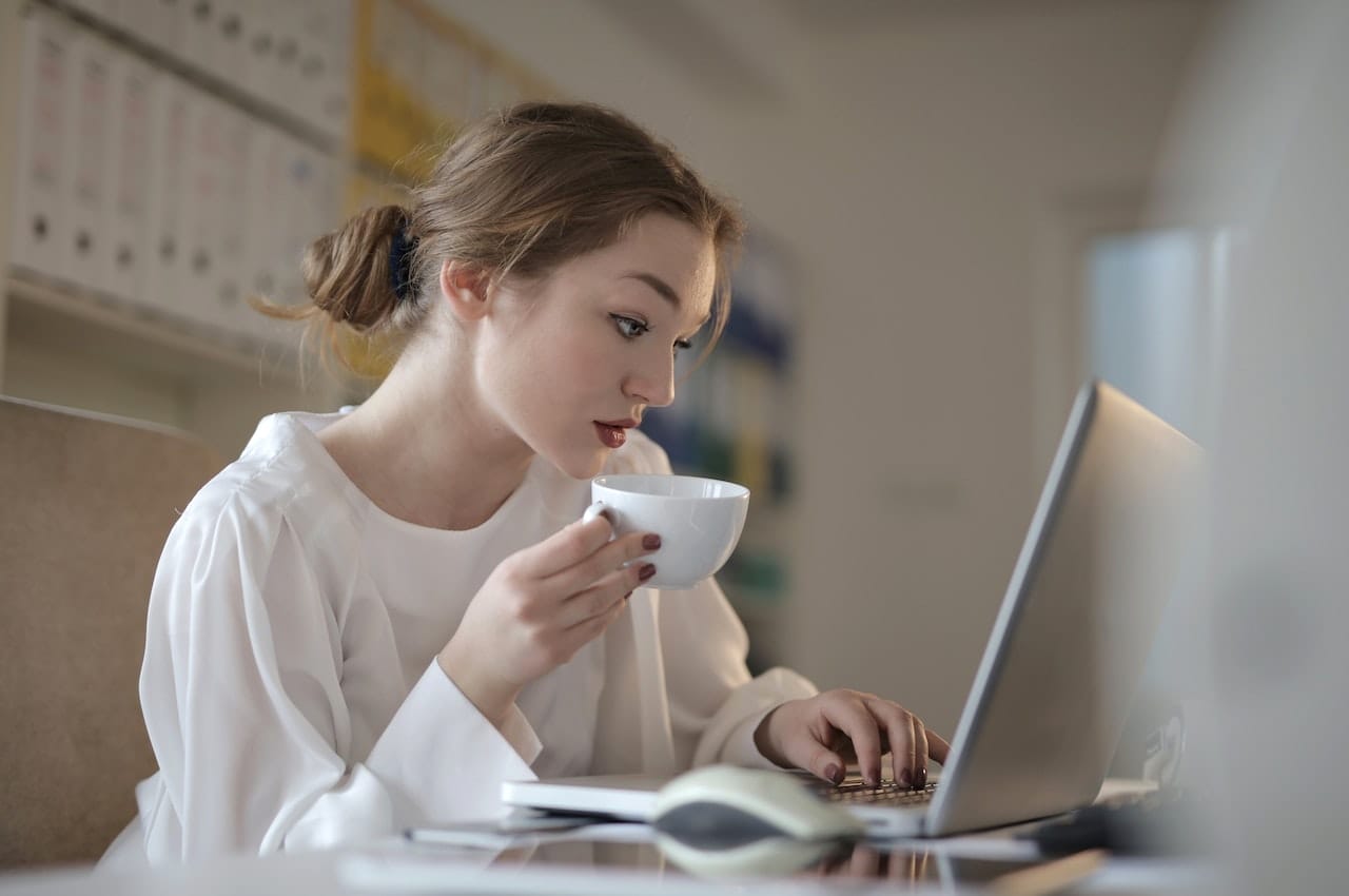 woman working on laptop